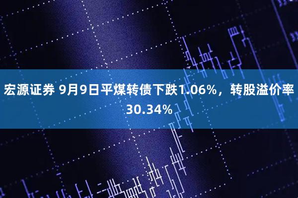 宏源证券 9月9日平煤转债下跌1.06%，转股溢价率30.34%